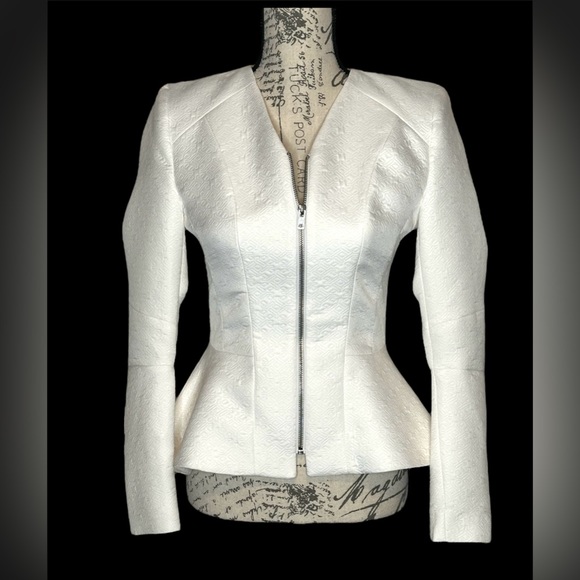 NWT Nordstrom‘s River Island Women Jackets Ivory Size 8 MSRP $495 - Picture 1 of 9